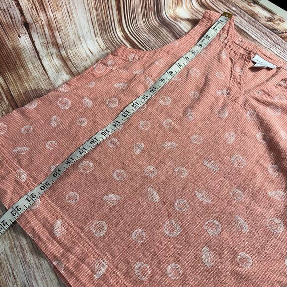 Liz Claiborne Sz Medium Coral Sea Shell Linen Blend V Neck Sleeveless Tank Top - Picture 6 of 8